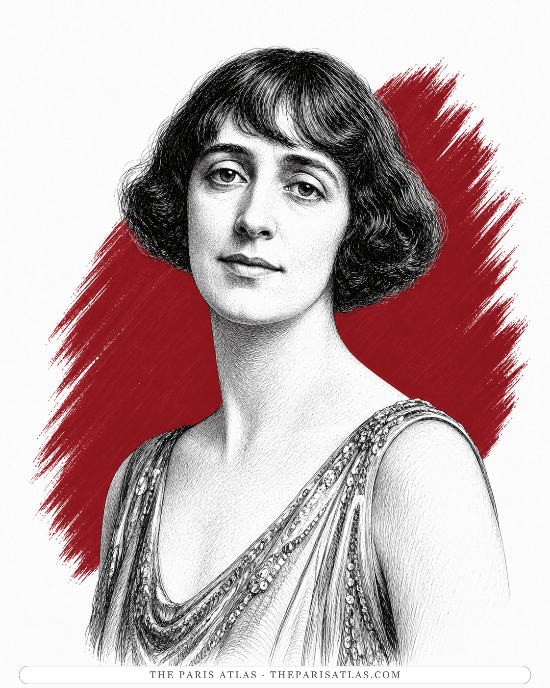 Illustrated portrait of Mistinguett