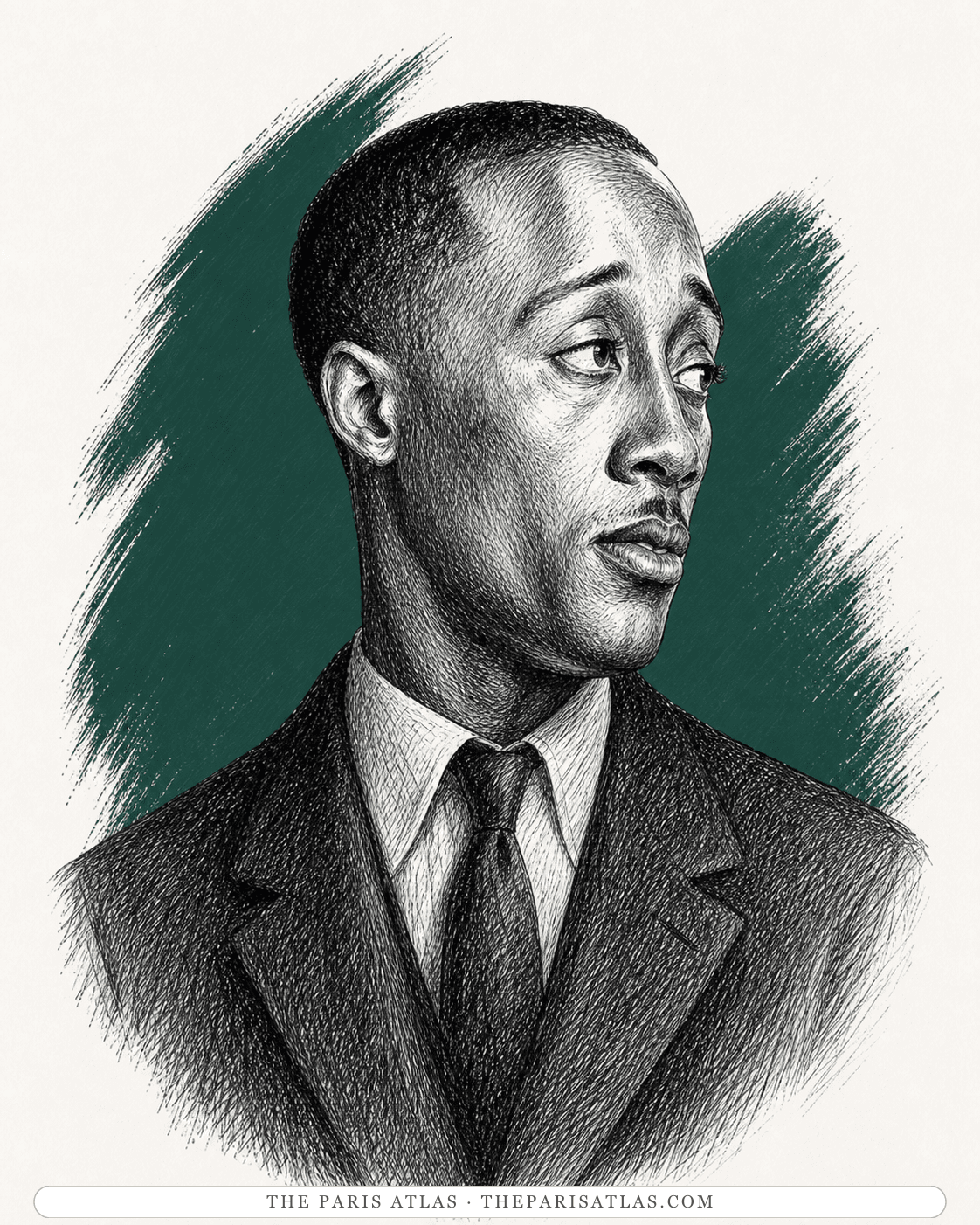 Illustrated portrait of Norman Lewis