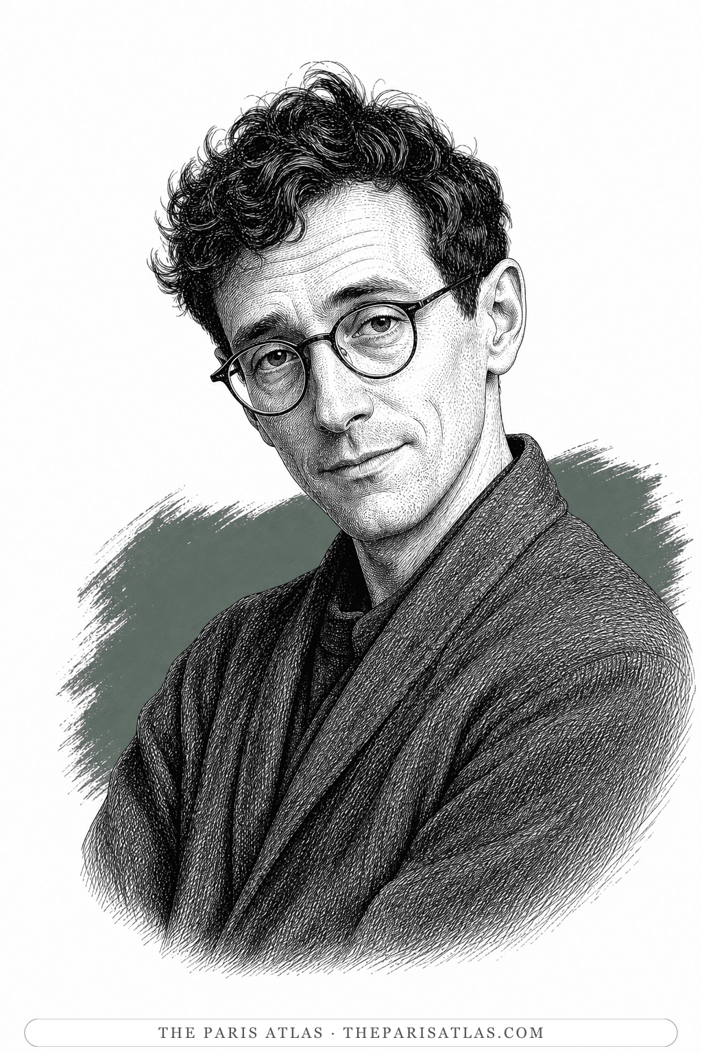 Illustrated portrait of Philip Whalen