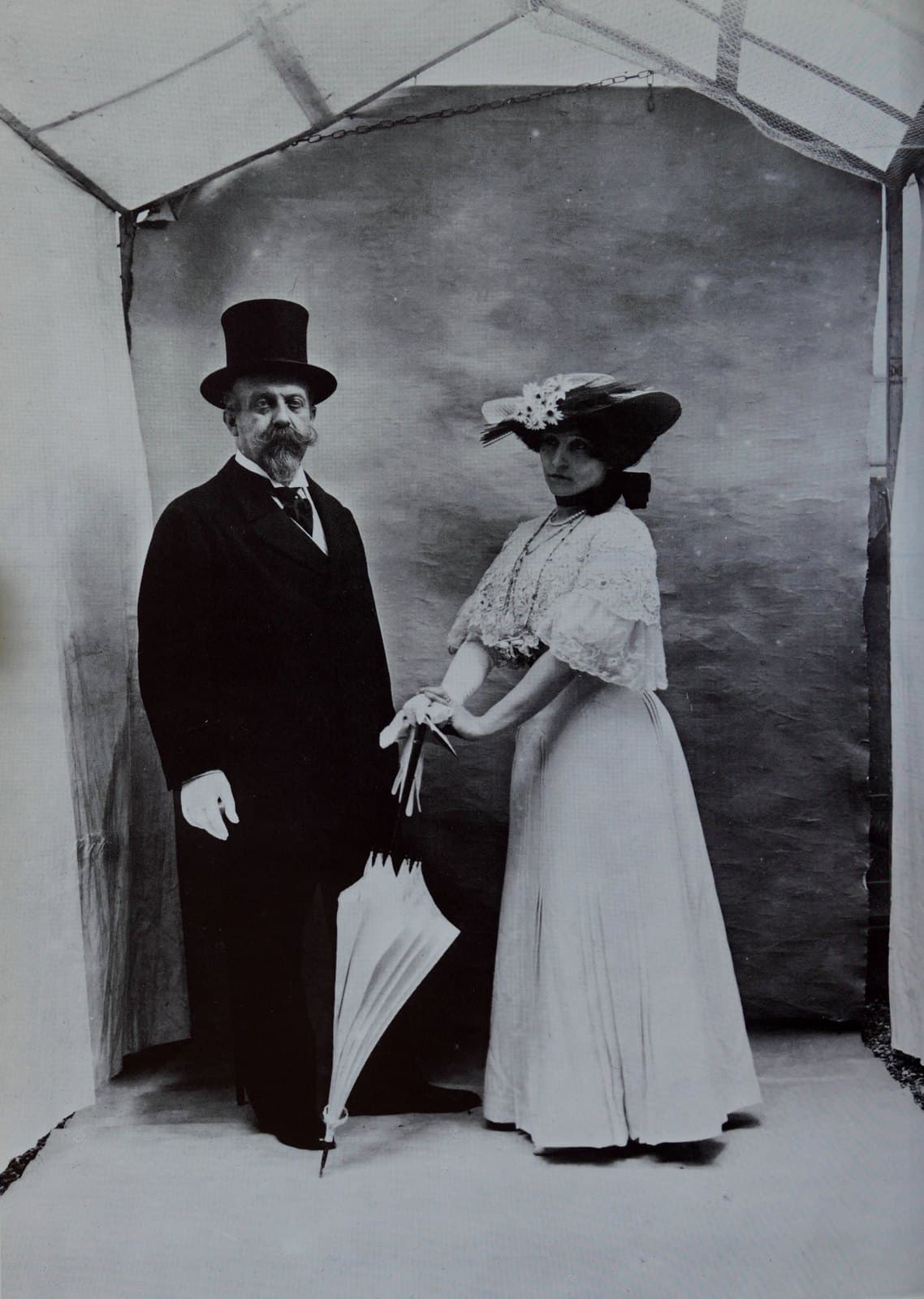 Colette standing beside her first husband Henry Gauthier-Villars, known as Willy, around 1900