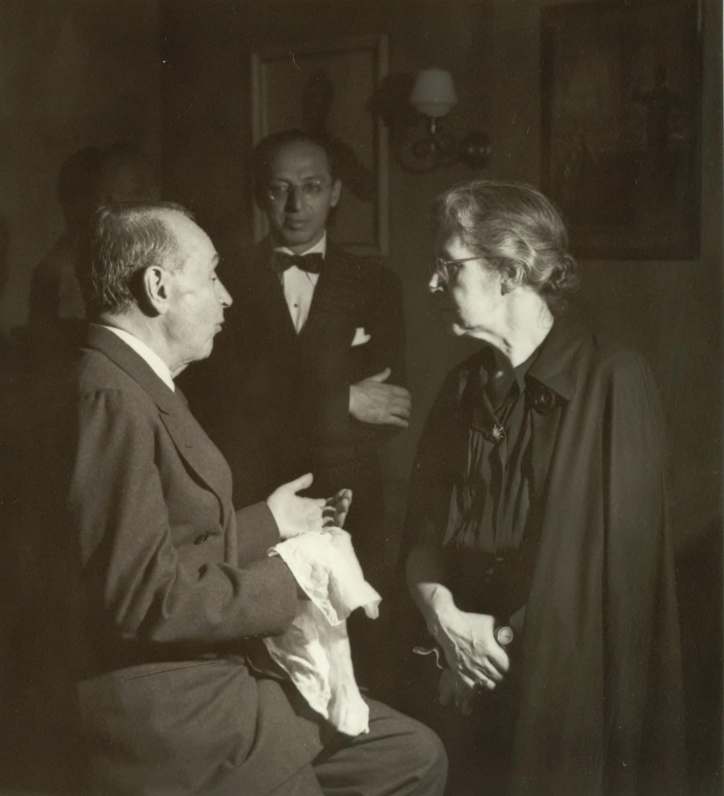 Aaron Copland, Serge Koussevitzky, and Nadia Boulanger together around 1939