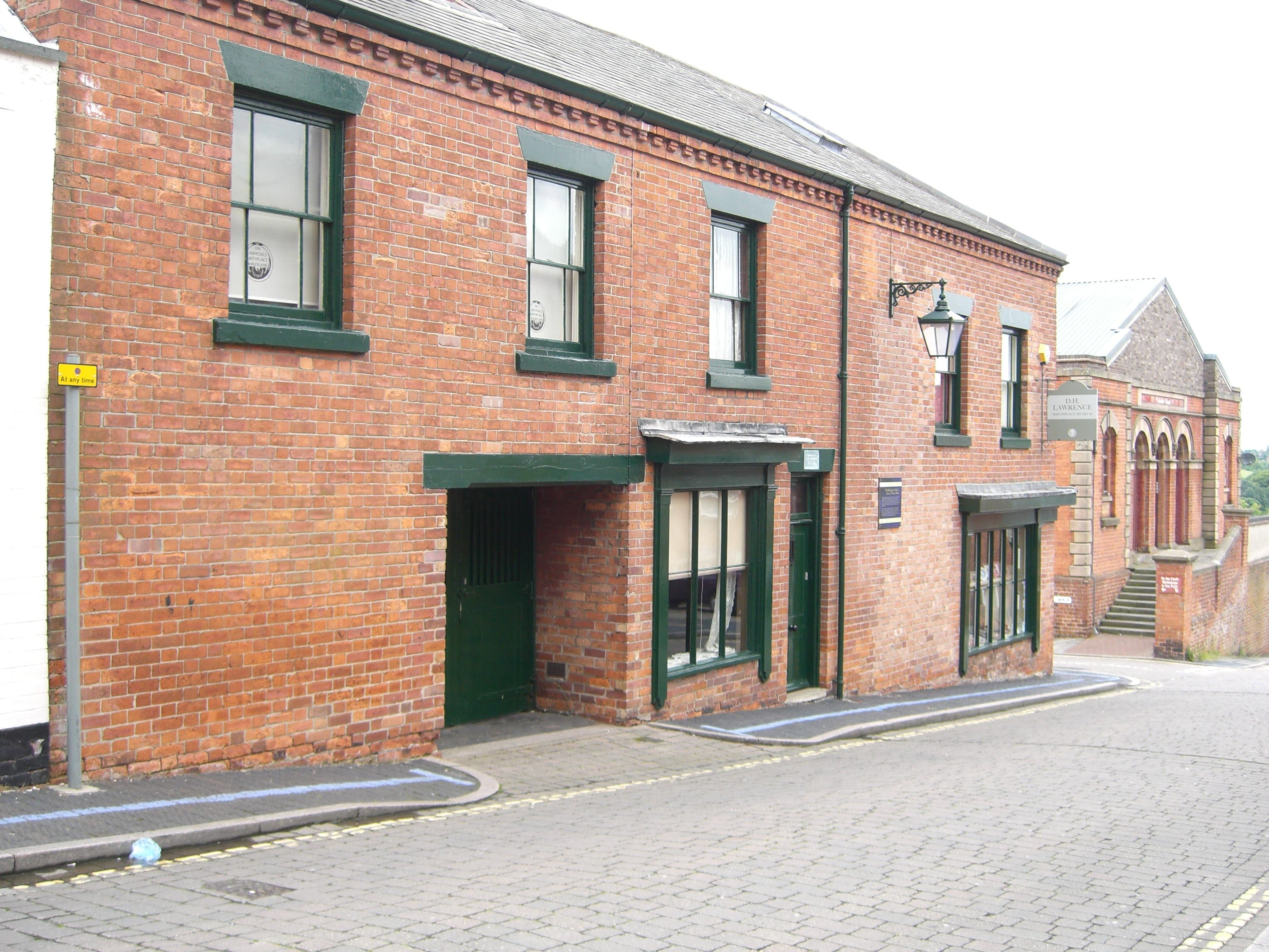 The red-brick terraced house at 8a Victoria Street, Eastwood, Nottinghamshire, where D. H. Lawrence was born, now the D. H. Lawrence Birthplace Museum.