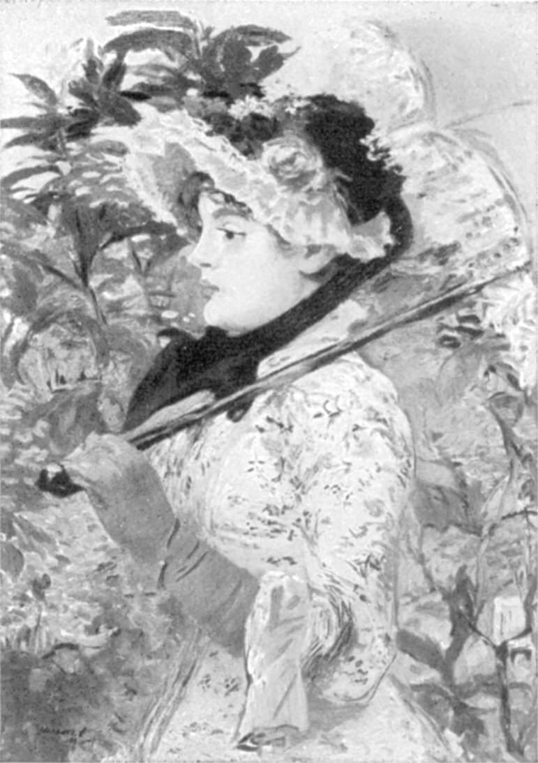 A portrait photograph of Édouard Manet, bearded, in a hat