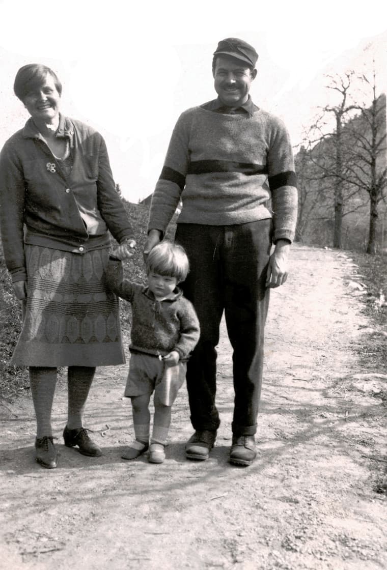 Ernest, Hadley, and Bumby Hemingway