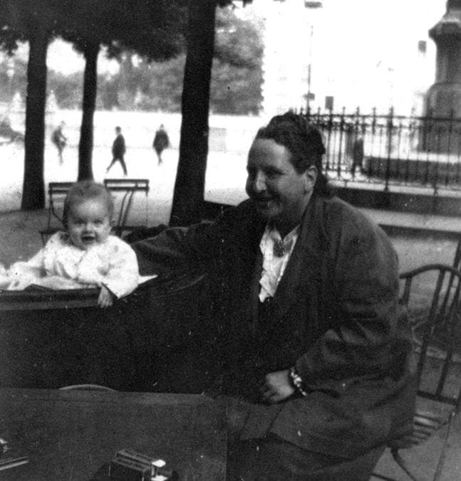 Gertrude Stein with the infant Jack Hemingway in Paris