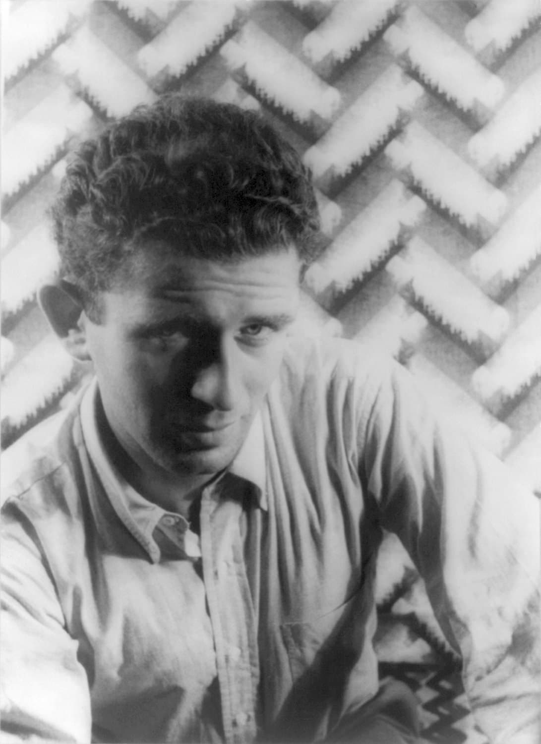 Norman Mailer photographed in profile in 1948