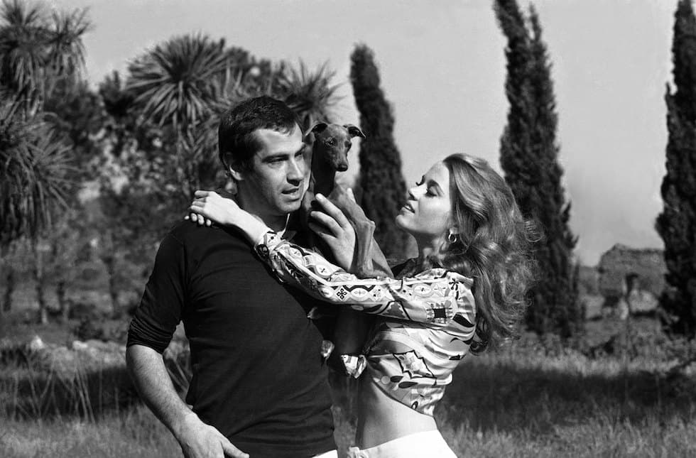 Roger Vadim and Jane Fonda together in Rome in 1967