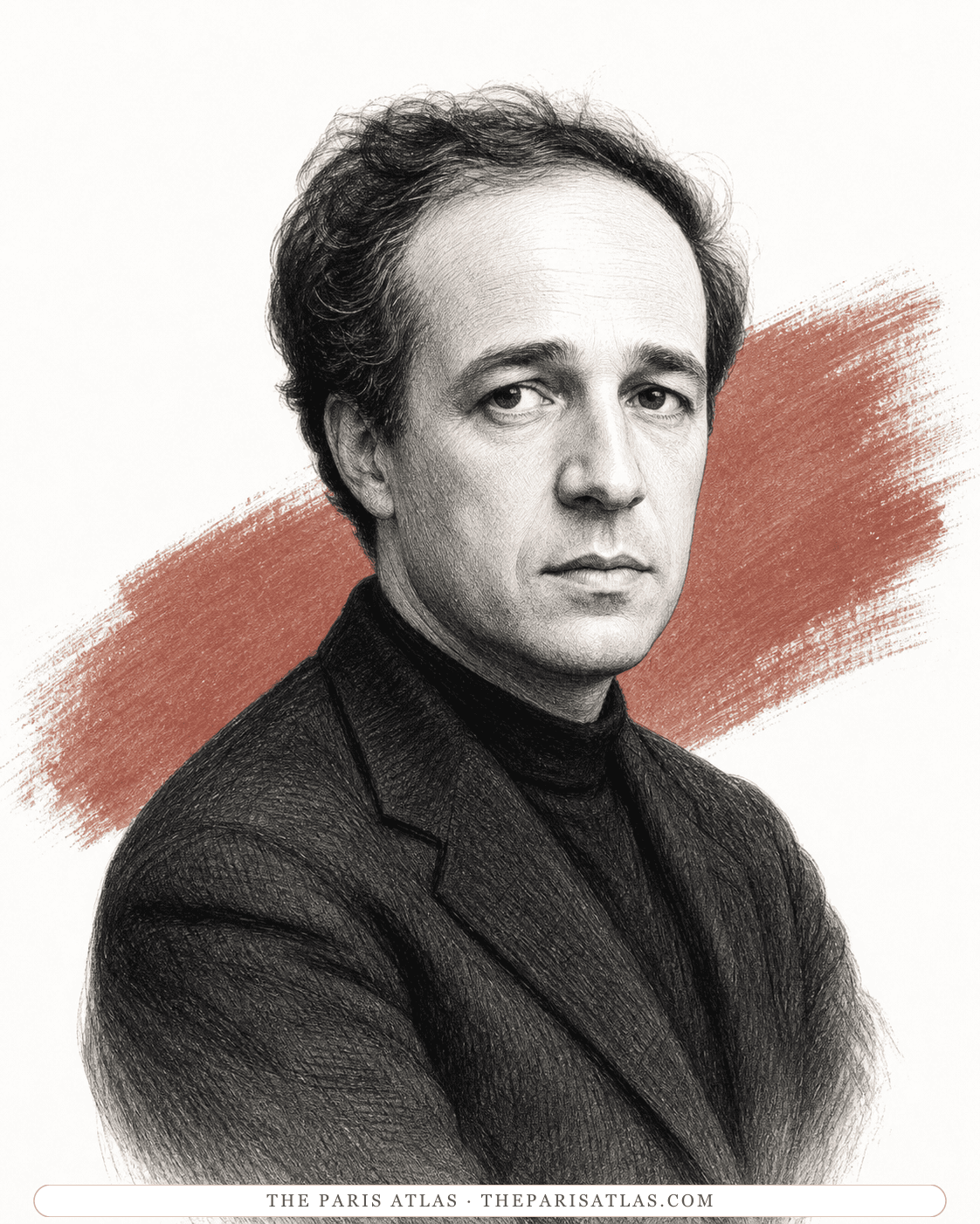 Illustrated portrait of Pierre Boulez