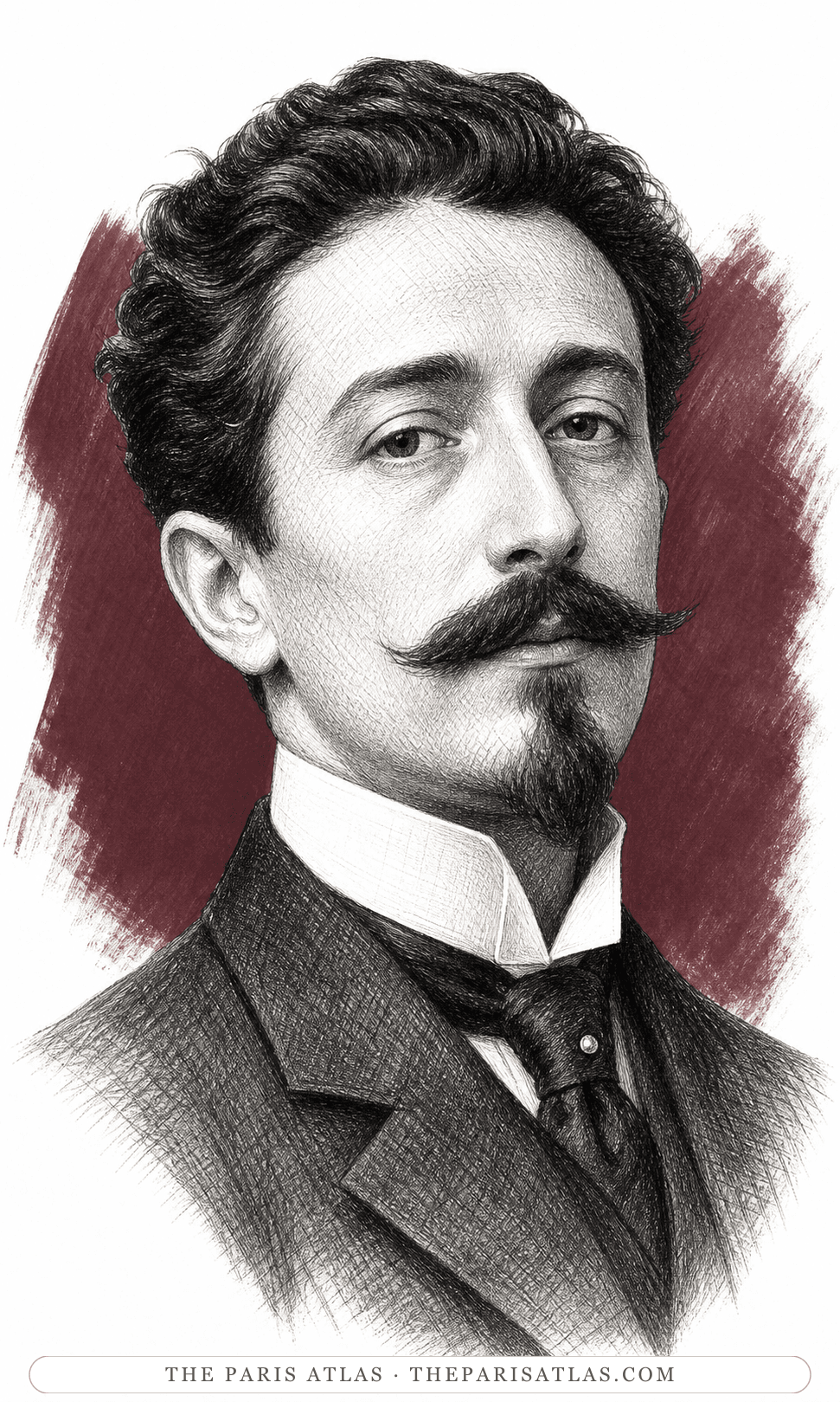 Illustrated portrait of Pierre Louÿs