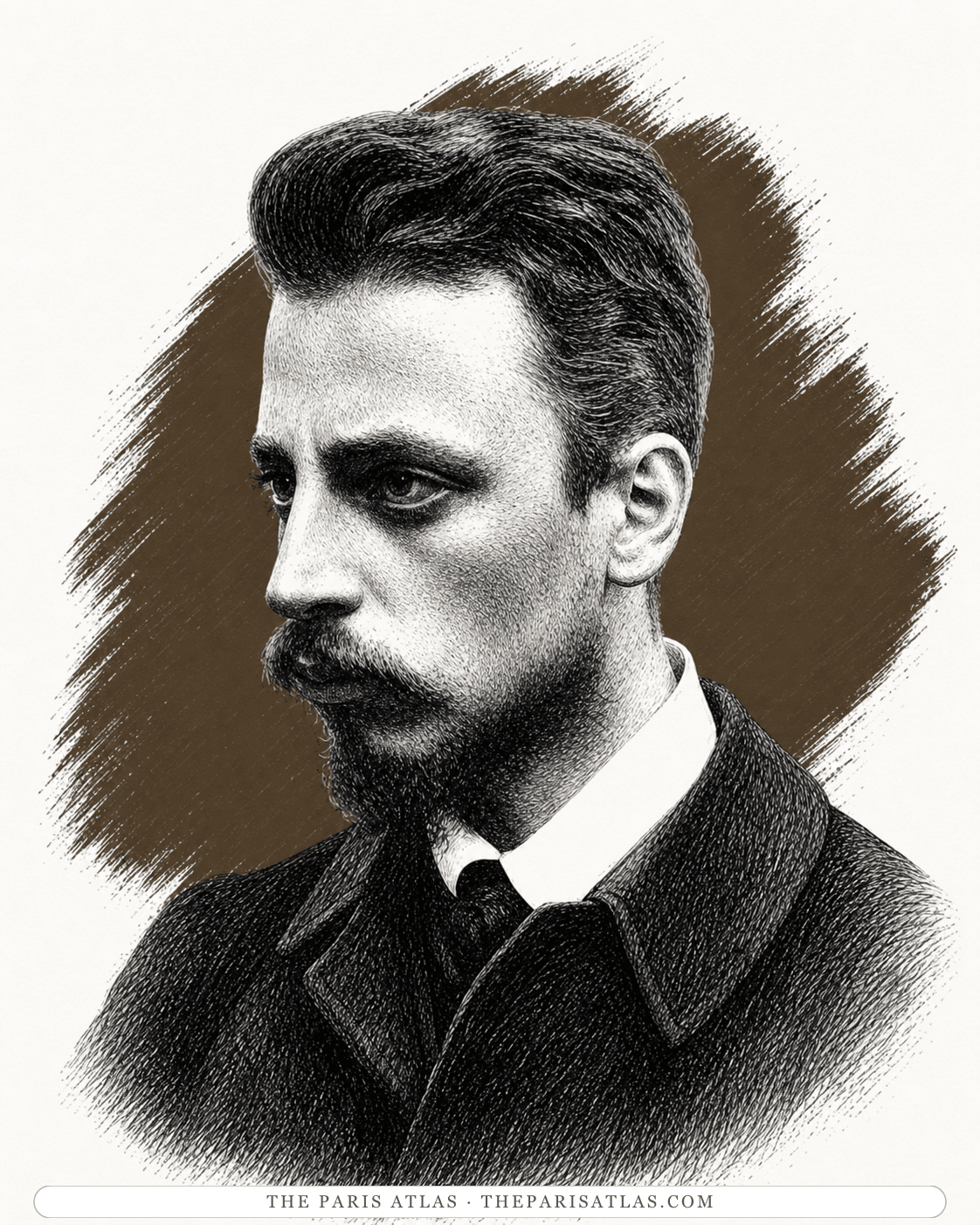 Illustrated portrait of Rainer Maria Rilke