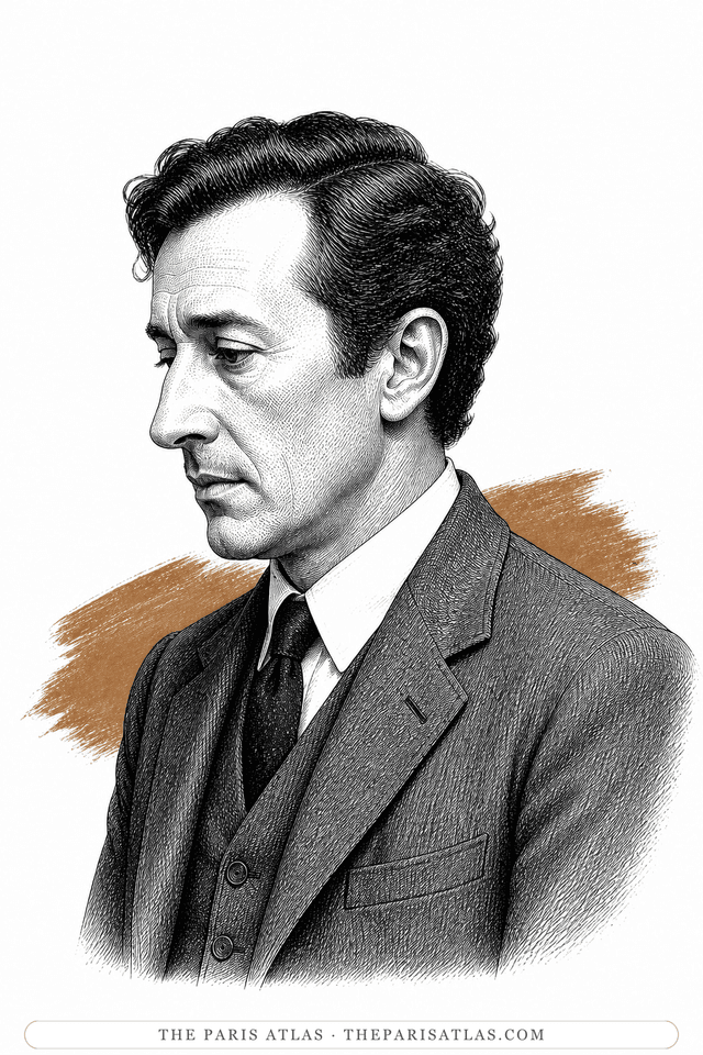 Illustrated portrait of Sébastien Japrisot
