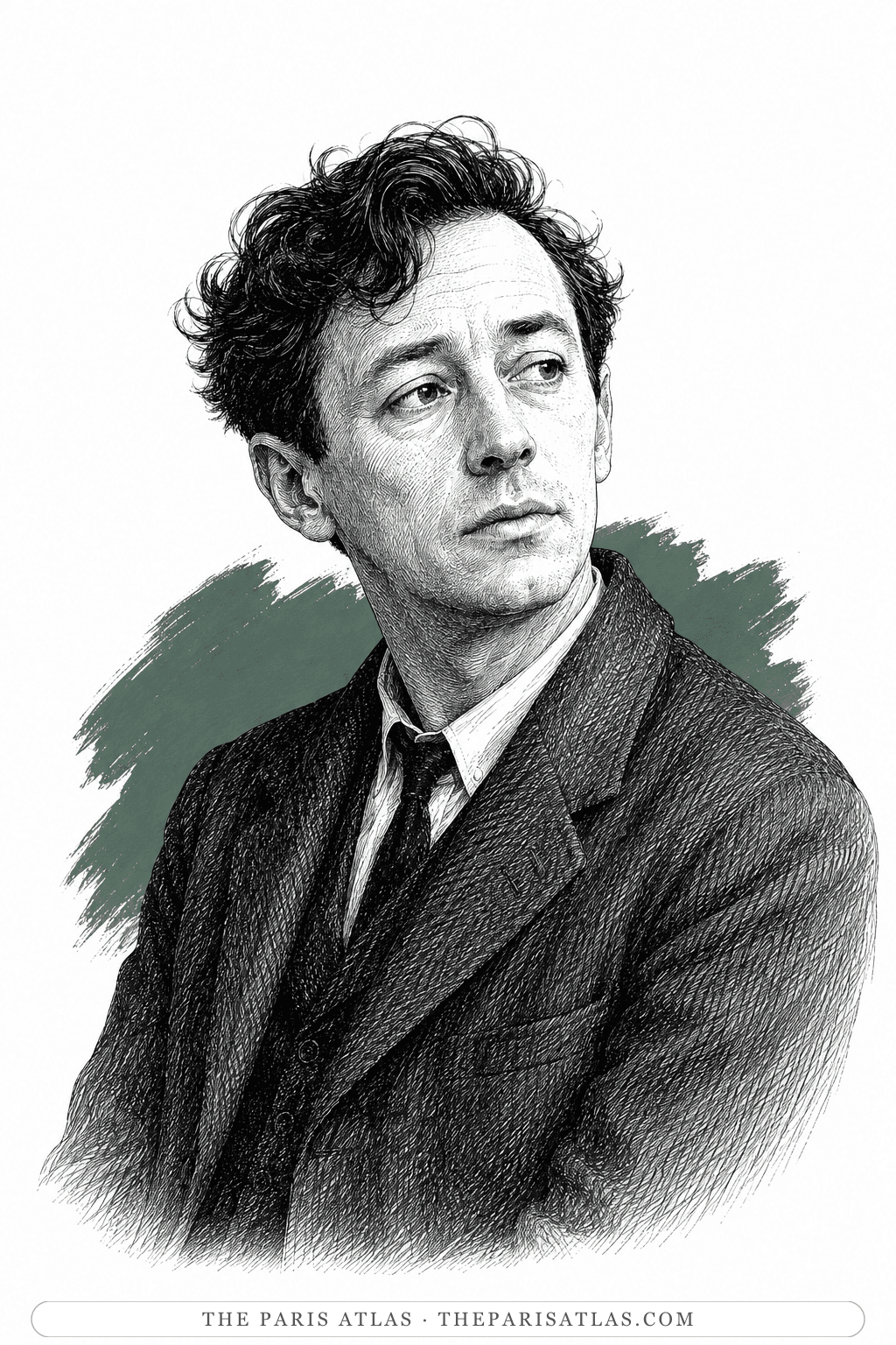 Illustrated portrait of Sinclair Beiles