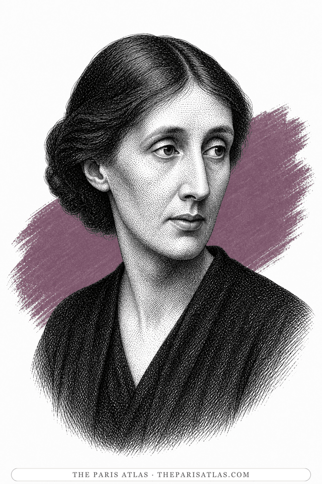 Illustrated portrait of Virginia Woolf