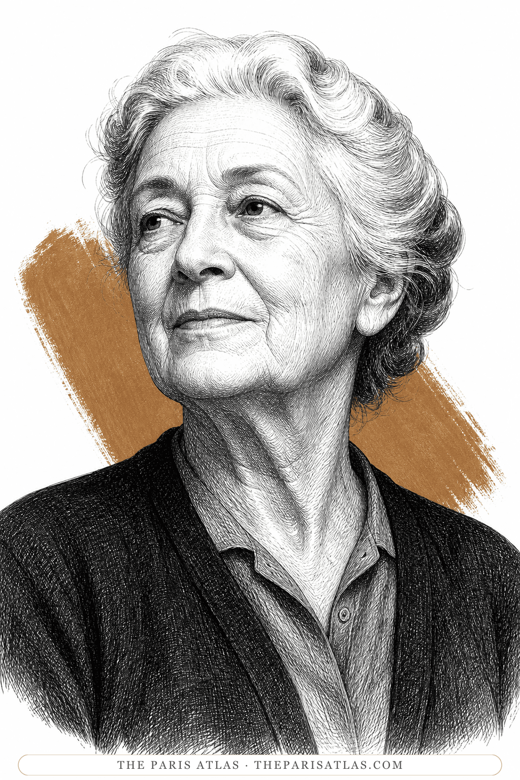 Illustrated portrait of Françoise de Beauvoir