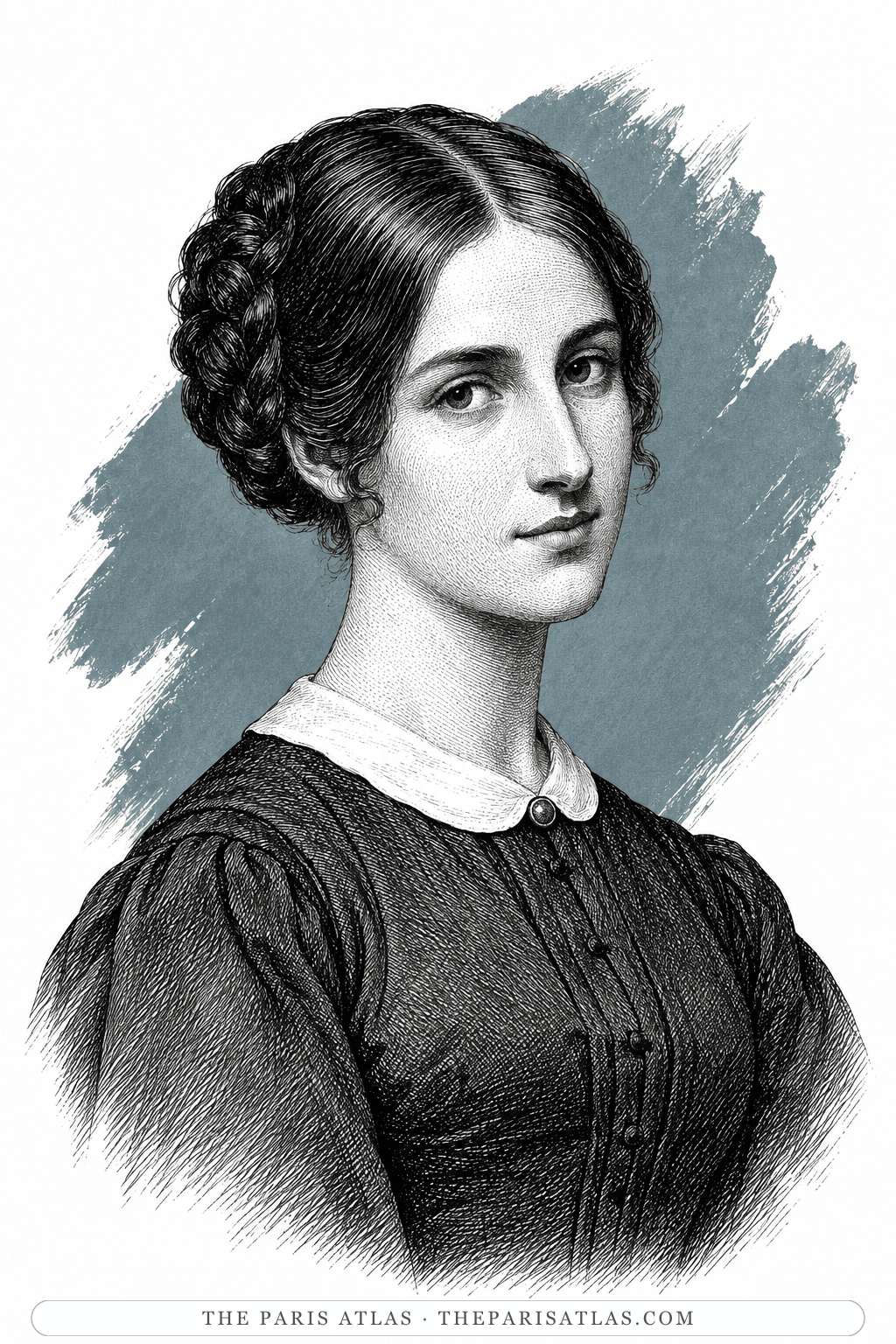 Illustrated portrait of Léopoldine Hugo
