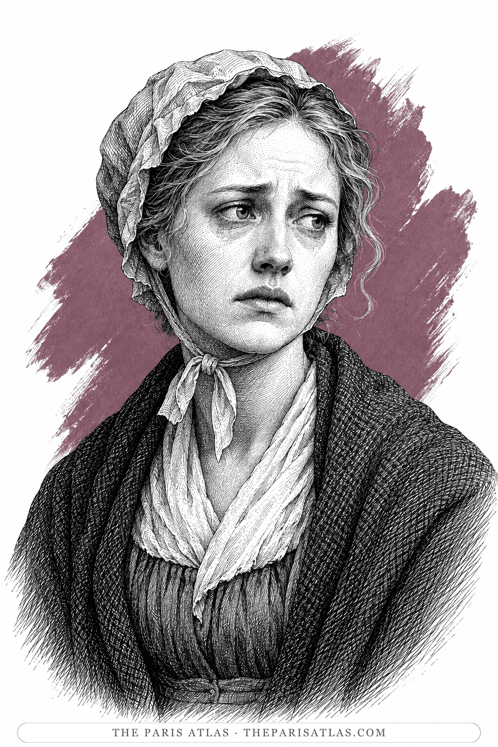 Illustrated portrait of Fantine