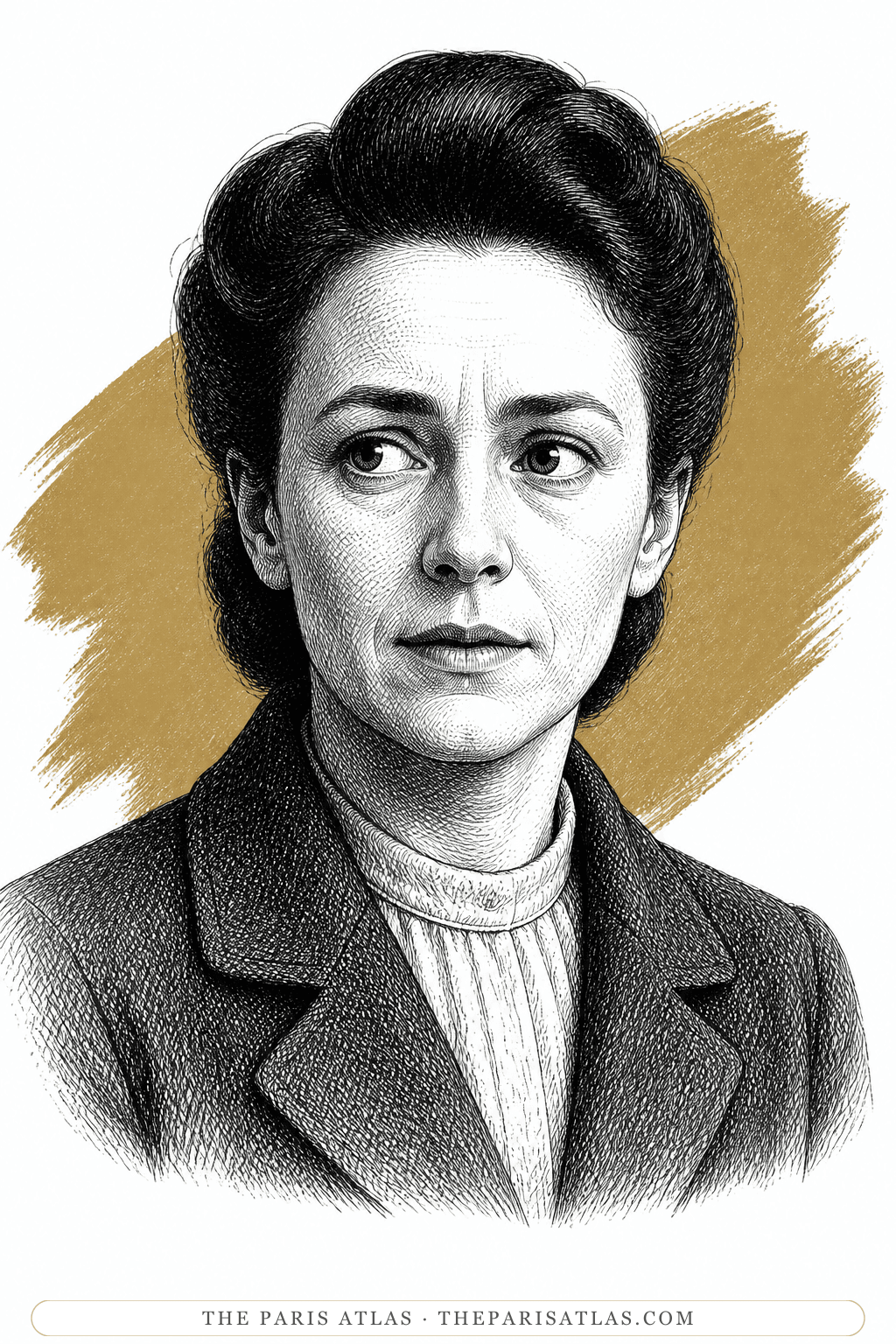 Illustrated portrait of Clémence Arlon