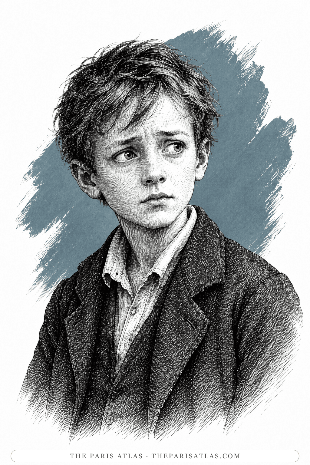 Illustrated portrait of Oliver Twist
