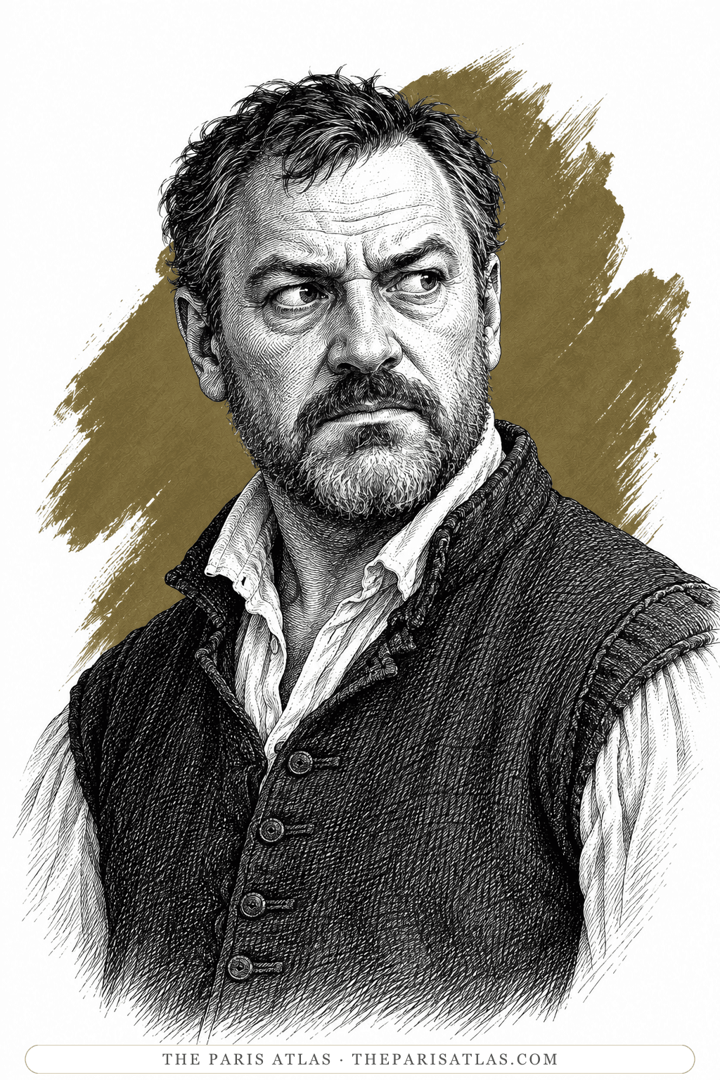Illustrated portrait of Maître La Hurière