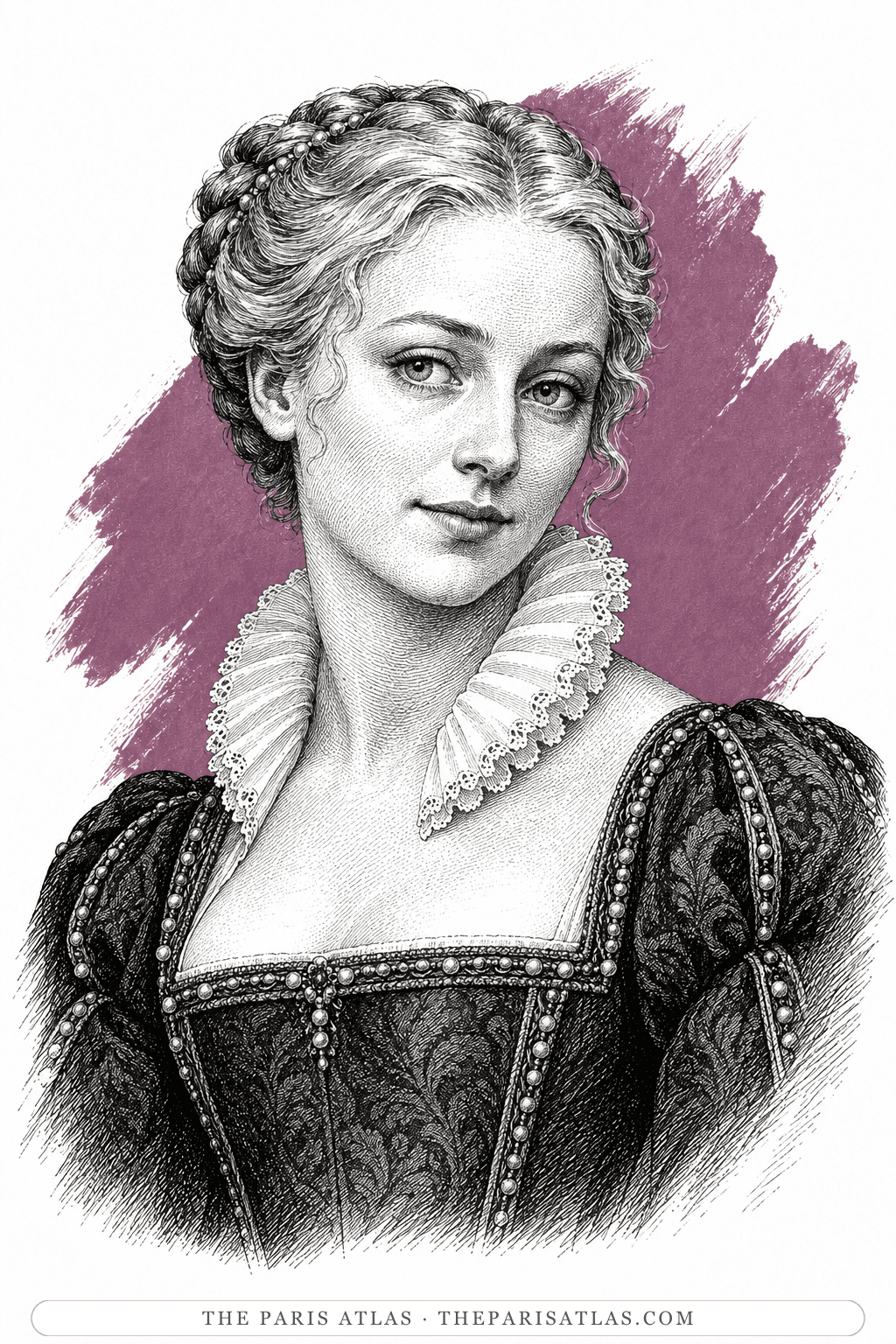 Illustrated portrait of Charlotte de Sauve