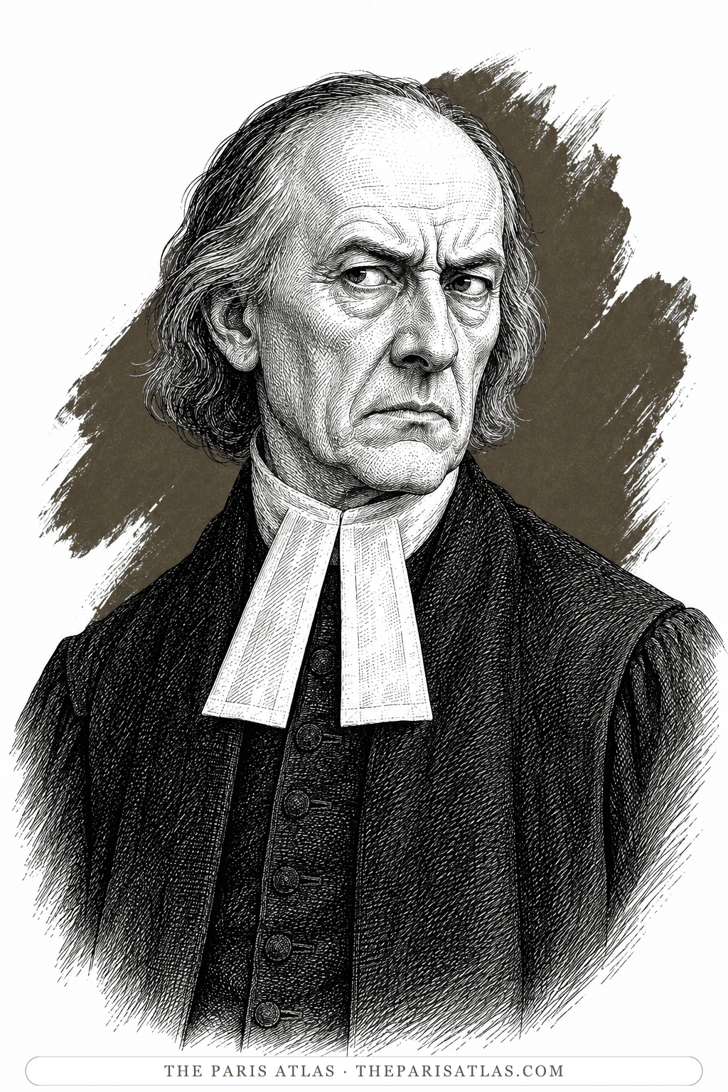Illustrated portrait of Judge Hathorne