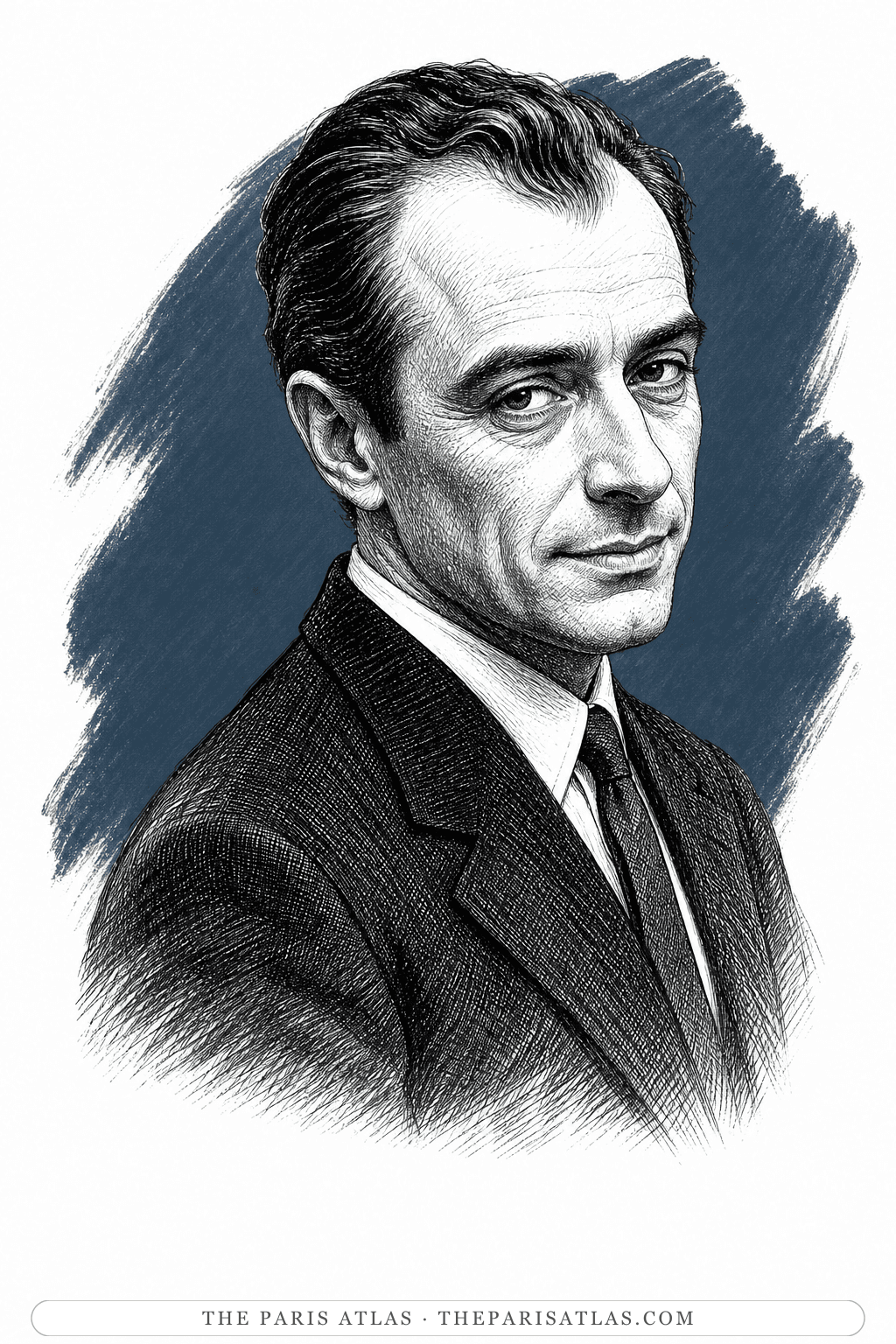 Illustrated portrait of Jean-Baptiste Clamence