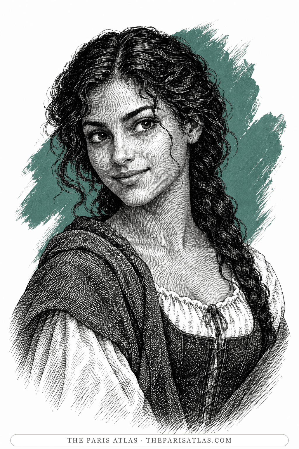 Illustrated portrait of Esmeralda