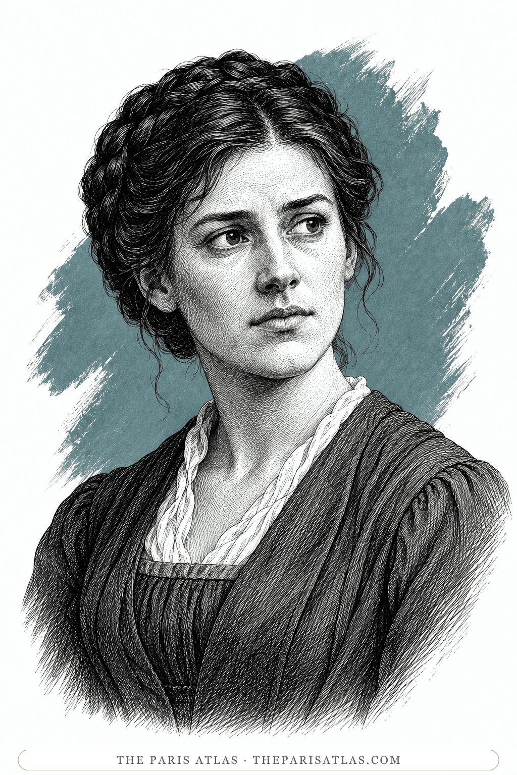 Illustrated portrait of Maggie Tulliver