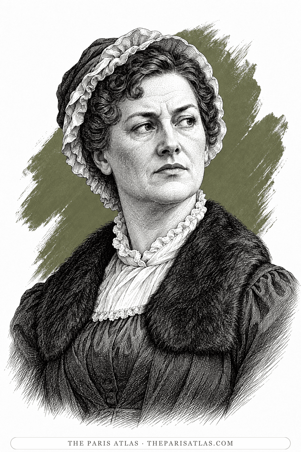 Illustrated portrait of Mrs Glegg