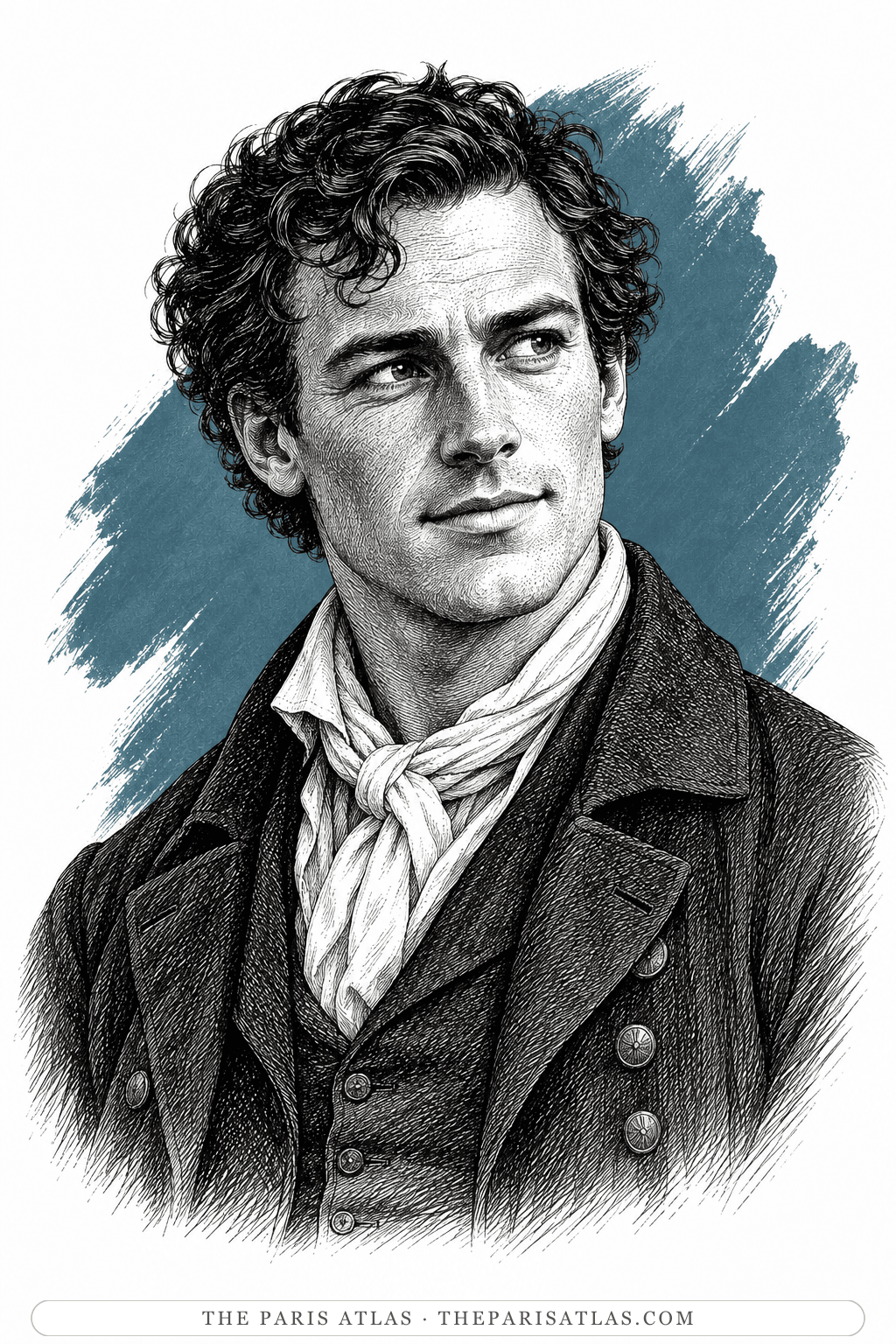 Illustrated portrait of James Marvyn