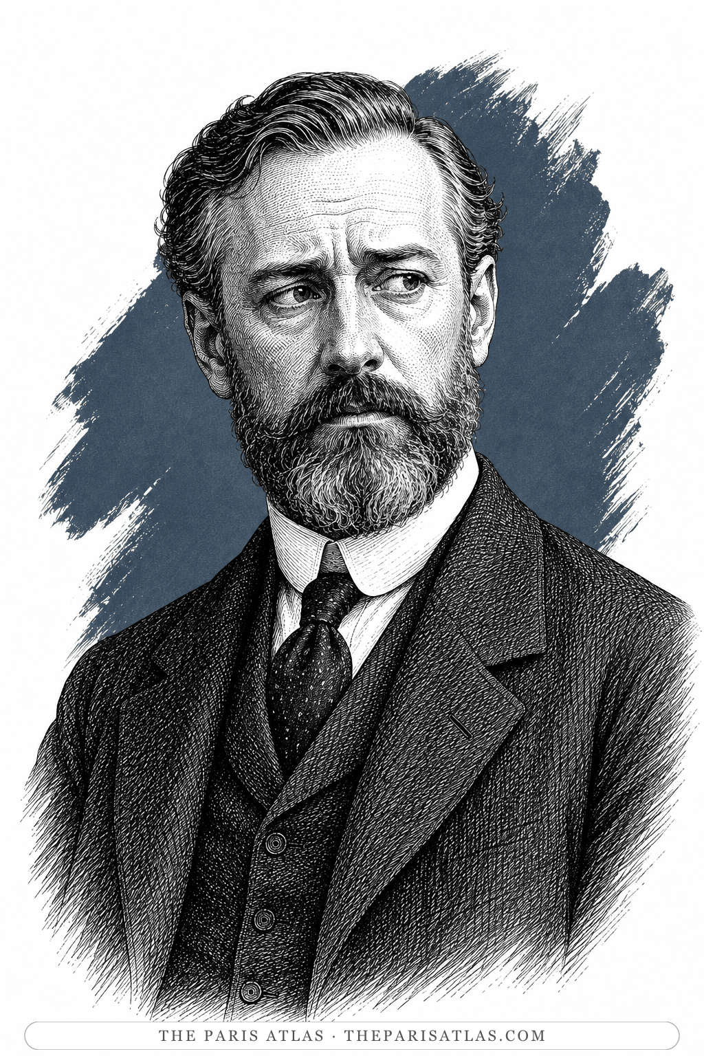 Illustrated portrait of Dr Bauerstein