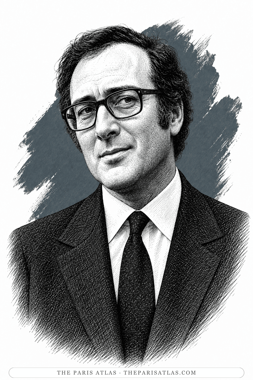 Illustrated portrait of Harold Pinter